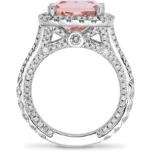 5 CT Pink Princess Cut Ring